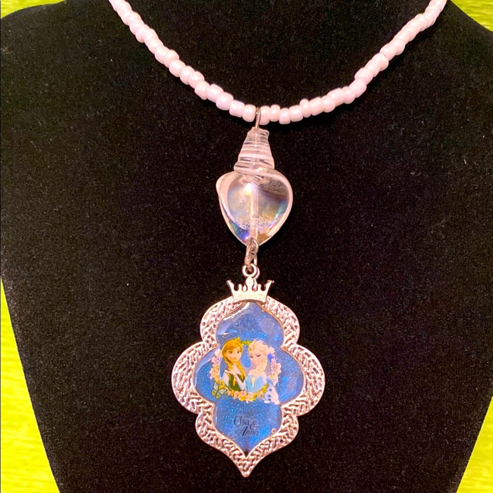 White Beaded Princess Pendant Necklace
